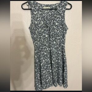 Floral Black and White Sleeveless Dress